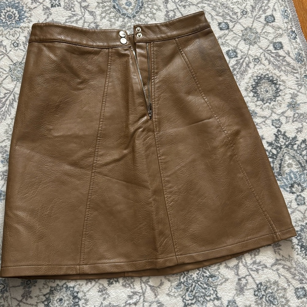 Brown pleather skirt from Zara, size XS. Great condition
